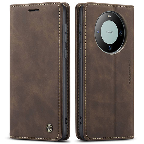 Coque Portefeuille Livre Cuir Etui Clapet C01S pour Huawei Mate 60 Marron