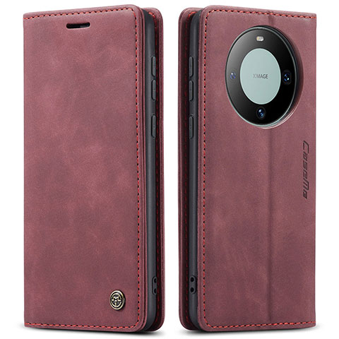 Coque Portefeuille Livre Cuir Etui Clapet C01S pour Huawei Mate 60 Pro+ Plus Vin Rouge