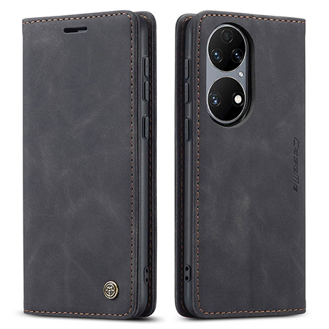 Coque Portefeuille Livre Cuir Etui Clapet C01S pour Huawei P50 Noir