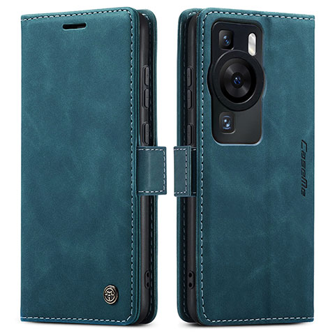 Coque Portefeuille Livre Cuir Etui Clapet C01S pour Huawei P60 Bleu