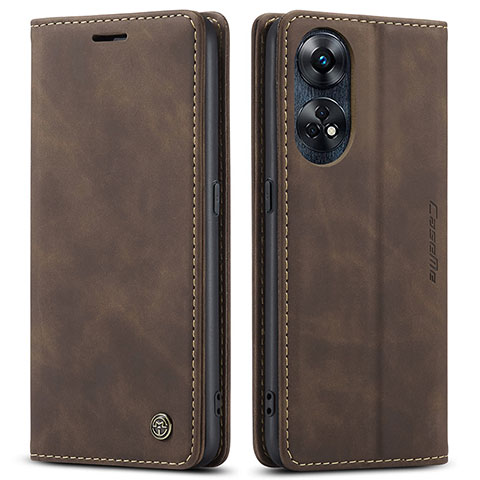 Coque Portefeuille Livre Cuir Etui Clapet C01S pour Oppo Reno8 T 4G Marron