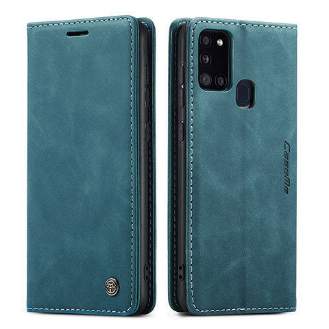 Coque Portefeuille Livre Cuir Etui Clapet C01S pour Samsung Galaxy A21s Bleu