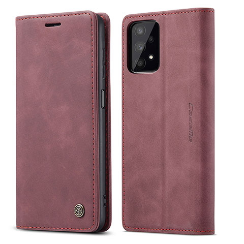 Coque Portefeuille Livre Cuir Etui Clapet C01S pour Samsung Galaxy A32 4G Vin Rouge