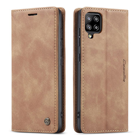 Coque Portefeuille Livre Cuir Etui Clapet C01S pour Samsung Galaxy A42 5G Brun Clair