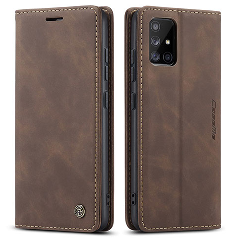 Coque Portefeuille Livre Cuir Etui Clapet C01S pour Samsung Galaxy A51 5G Marron