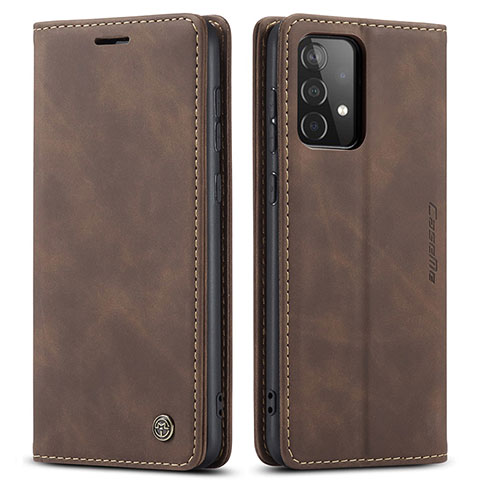 Coque Portefeuille Livre Cuir Etui Clapet C01S pour Samsung Galaxy A52 4G Marron