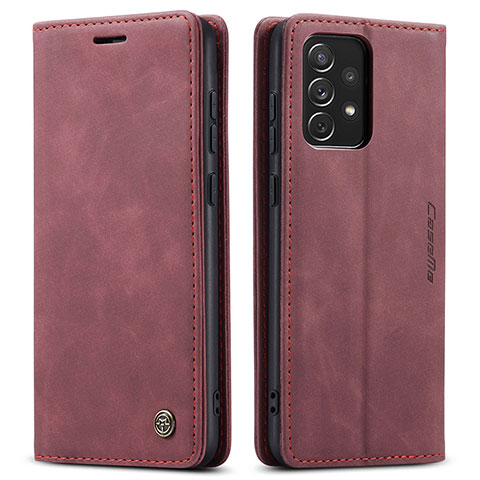 Coque Portefeuille Livre Cuir Etui Clapet C01S pour Samsung Galaxy A72 5G Vin Rouge