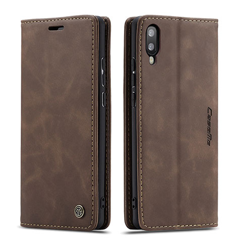 Coque Portefeuille Livre Cuir Etui Clapet C01S pour Samsung Galaxy M10 Marron