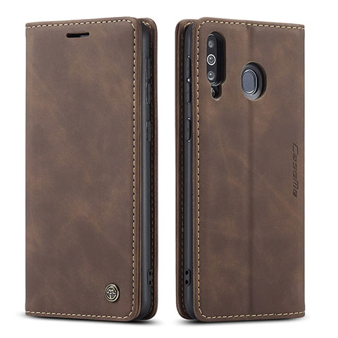 Coque Portefeuille Livre Cuir Etui Clapet C01S pour Samsung Galaxy M30 Marron