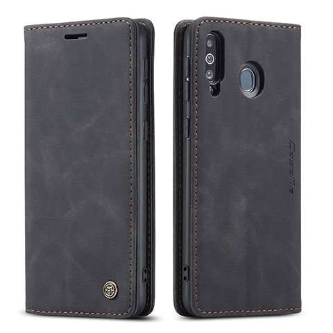 Coque Portefeuille Livre Cuir Etui Clapet C01S pour Samsung Galaxy M30 Noir