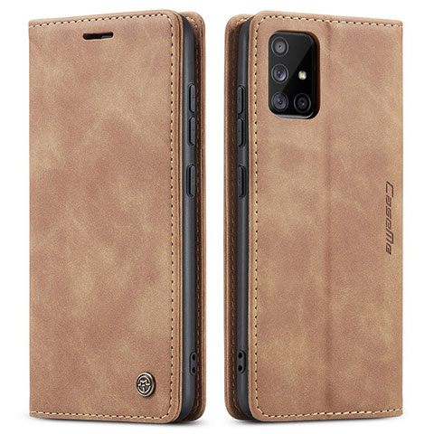 Coque Portefeuille Livre Cuir Etui Clapet C01S pour Samsung Galaxy M40S Brun Clair