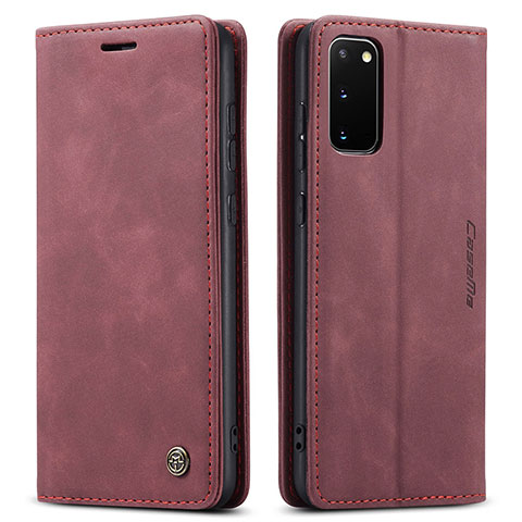 Coque Portefeuille Livre Cuir Etui Clapet C01S pour Samsung Galaxy S20 5G Vin Rouge