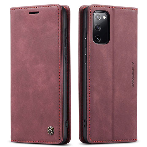 Coque Portefeuille Livre Cuir Etui Clapet C01S pour Samsung Galaxy S20 FE (2022) 5G Vin Rouge