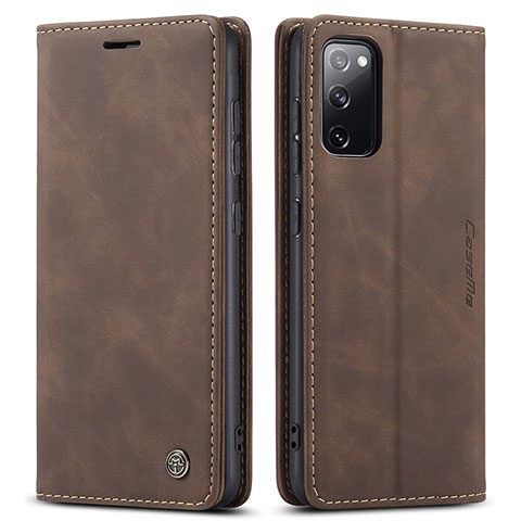 Coque Portefeuille Livre Cuir Etui Clapet C01S pour Samsung Galaxy S20 Lite 5G Marron