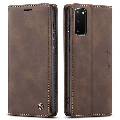 Coque Portefeuille Livre Cuir Etui Clapet C01S pour Samsung Galaxy S20 Marron