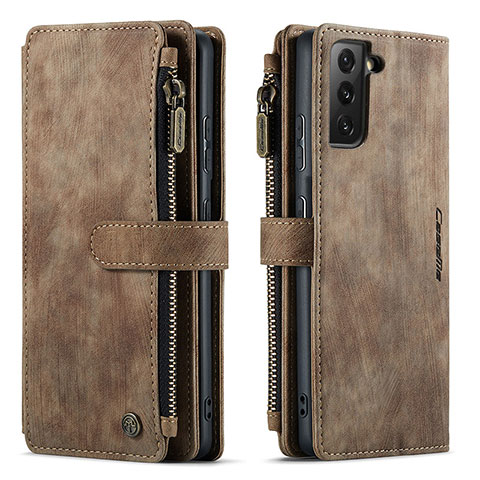 Coque Portefeuille Livre Cuir Etui Clapet C01S pour Samsung Galaxy S21 Plus 5G Marron