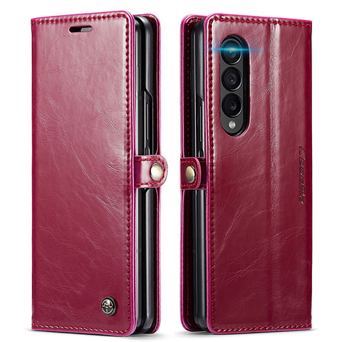 Coque Portefeuille Livre Cuir Etui Clapet C01S pour Samsung Galaxy Z Fold3 5G Rouge