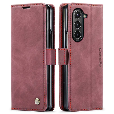 Coque Portefeuille Livre Cuir Etui Clapet C01S pour Samsung Galaxy Z Fold5 5G Vin Rouge