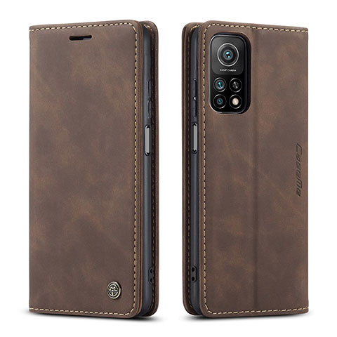 Coque Portefeuille Livre Cuir Etui Clapet C01S pour Xiaomi Mi 10T 5G Marron