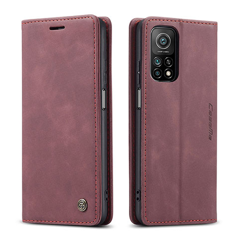 Coque Portefeuille Livre Cuir Etui Clapet C01S pour Xiaomi Mi 10T Pro 5G Vin Rouge