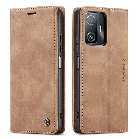 Coque Portefeuille Livre Cuir Etui Clapet C01S pour Xiaomi Mi 11T 5G Brun Clair