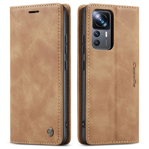 Coque Portefeuille Livre Cuir Etui Clapet C01S pour Xiaomi Mi 12T 5G Brun Clair