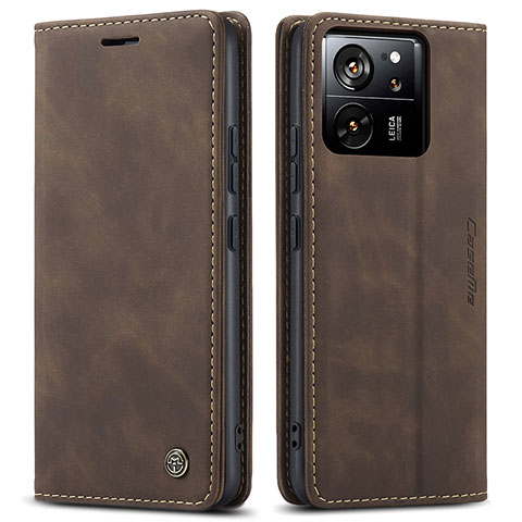 Coque Portefeuille Livre Cuir Etui Clapet C01S pour Xiaomi Mi 13T Pro 5G Marron