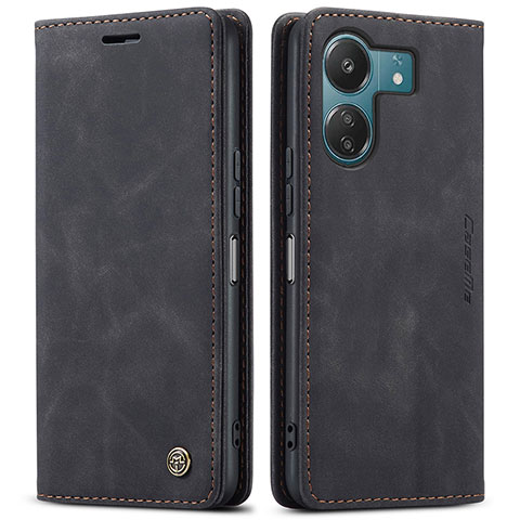 Coque Portefeuille Livre Cuir Etui Clapet C01S pour Xiaomi Poco C65 Noir