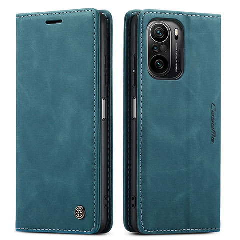 Coque Portefeuille Livre Cuir Etui Clapet C01S pour Xiaomi Poco F3 5G Bleu