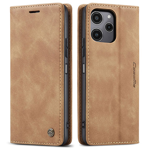 Coque Portefeuille Livre Cuir Etui Clapet C01S pour Xiaomi Poco M6 Pro 5G Brun Clair