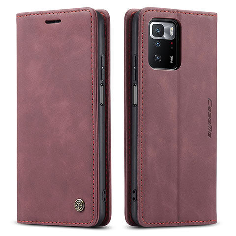 Coque Portefeuille Livre Cuir Etui Clapet C01S pour Xiaomi Poco X3 GT 5G Vin Rouge