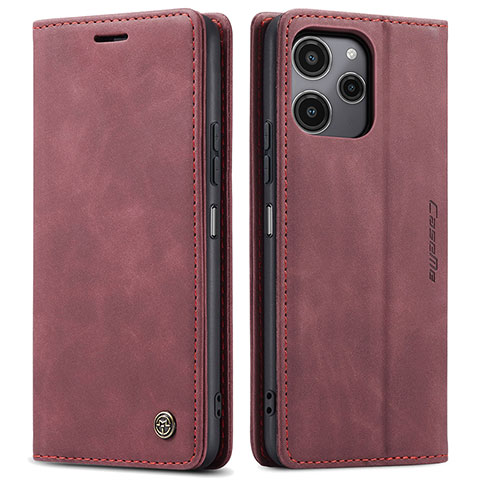 Coque Portefeuille Livre Cuir Etui Clapet C01S pour Xiaomi Redmi 12 5G Vin Rouge