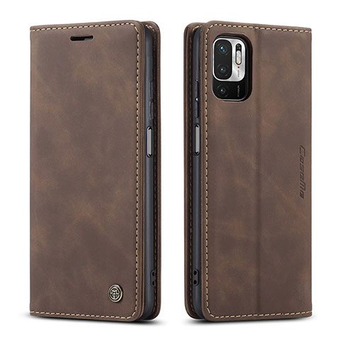 Coque Portefeuille Livre Cuir Etui Clapet C01S pour Xiaomi Redmi Note 10 5G Marron