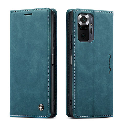 Coque Portefeuille Livre Cuir Etui Clapet C01S pour Xiaomi Redmi Note 10 Pro 4G Bleu