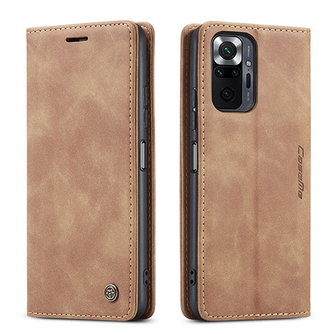 Coque Portefeuille Livre Cuir Etui Clapet C01S pour Xiaomi Redmi Note 10 Pro 4G Brun Clair