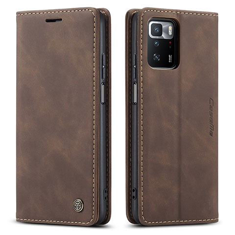 Coque Portefeuille Livre Cuir Etui Clapet C01S pour Xiaomi Redmi Note 10 Pro 5G Marron