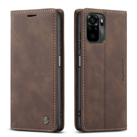 Coque Portefeuille Livre Cuir Etui Clapet C01S pour Xiaomi Redmi Note 10S 4G Marron