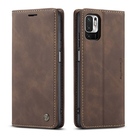 Coque Portefeuille Livre Cuir Etui Clapet C01S pour Xiaomi Redmi Note 10T 5G Marron