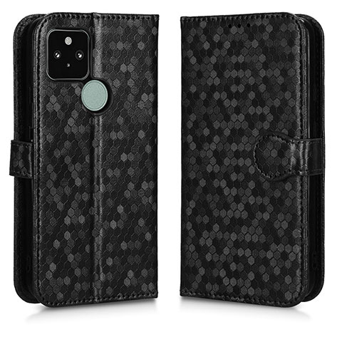 Coque Portefeuille Livre Cuir Etui Clapet C01X pour Google Pixel 5 Noir