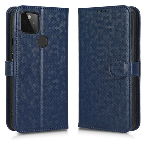 Coque Portefeuille Livre Cuir Etui Clapet C01X pour Google Pixel 5a 5G Bleu