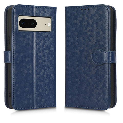 Coque Portefeuille Livre Cuir Etui Clapet C01X pour Google Pixel 7 5G Bleu