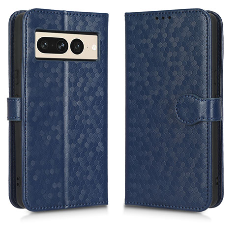 Coque Portefeuille Livre Cuir Etui Clapet C01X pour Google Pixel 7 Pro 5G Bleu