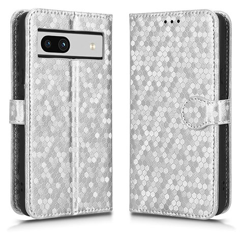 Coque Portefeuille Livre Cuir Etui Clapet C01X pour Google Pixel 7a 5G Argent