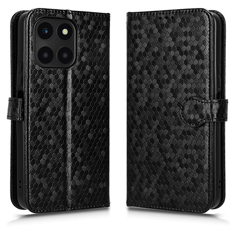 Coque Portefeuille Livre Cuir Etui Clapet C01X pour Huawei Honor X6a Noir