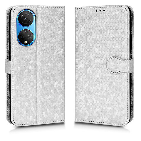 Coque Portefeuille Livre Cuir Etui Clapet C01X pour Huawei Honor X7 Argent