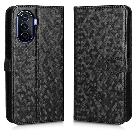 Coque Portefeuille Livre Cuir Etui Clapet C01X pour Huawei Nova Y70 Plus Noir