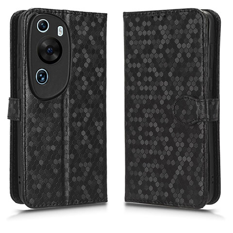 Coque Portefeuille Livre Cuir Etui Clapet C01X pour Huawei P60 Art Noir