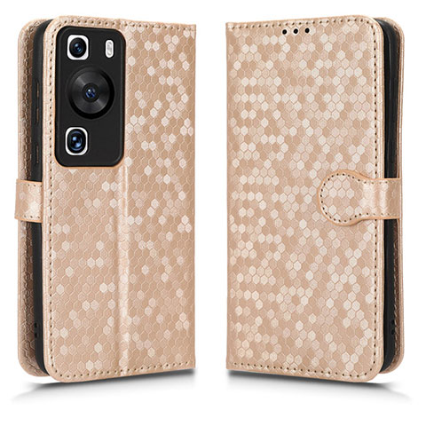 Coque Portefeuille Livre Cuir Etui Clapet C01X pour Huawei P60 Or