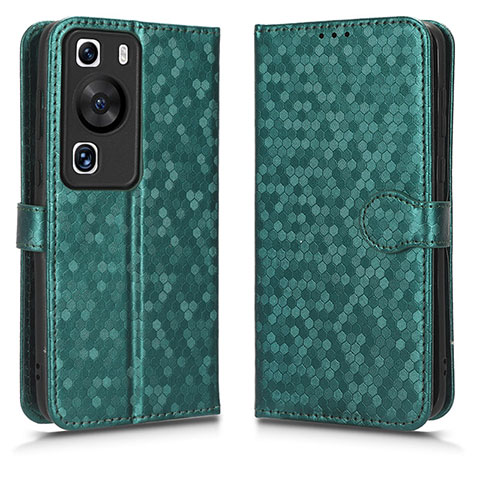 Coque Portefeuille Livre Cuir Etui Clapet C01X pour Huawei P60 Pro Vert