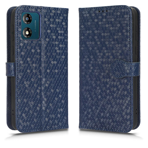 Coque Portefeuille Livre Cuir Etui Clapet C01X pour Motorola Moto E13 Bleu